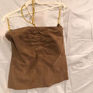 Diesel fawn suede bustier top